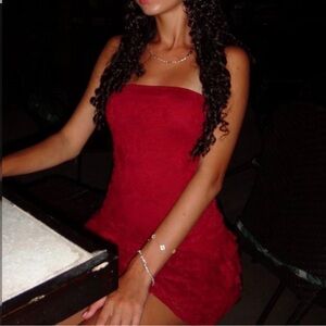 Elegant Red Strapless Dress